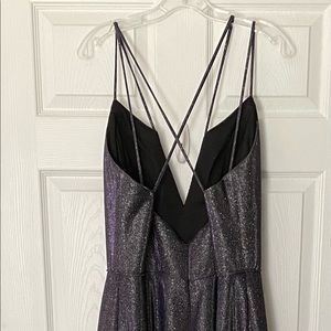 Purple and gold gradient prom dress